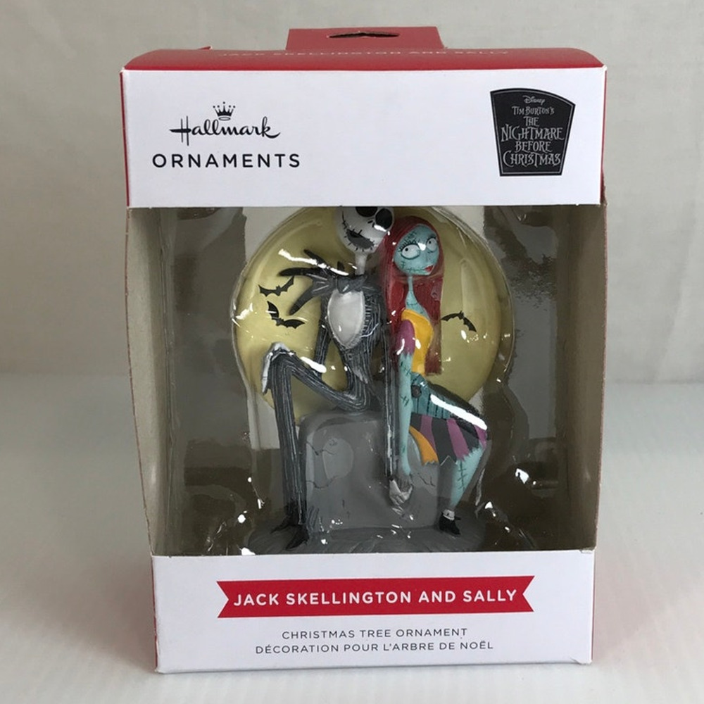 NWT Hallmark Ornament Christmas Jack Skellington and Sally on Tombstone